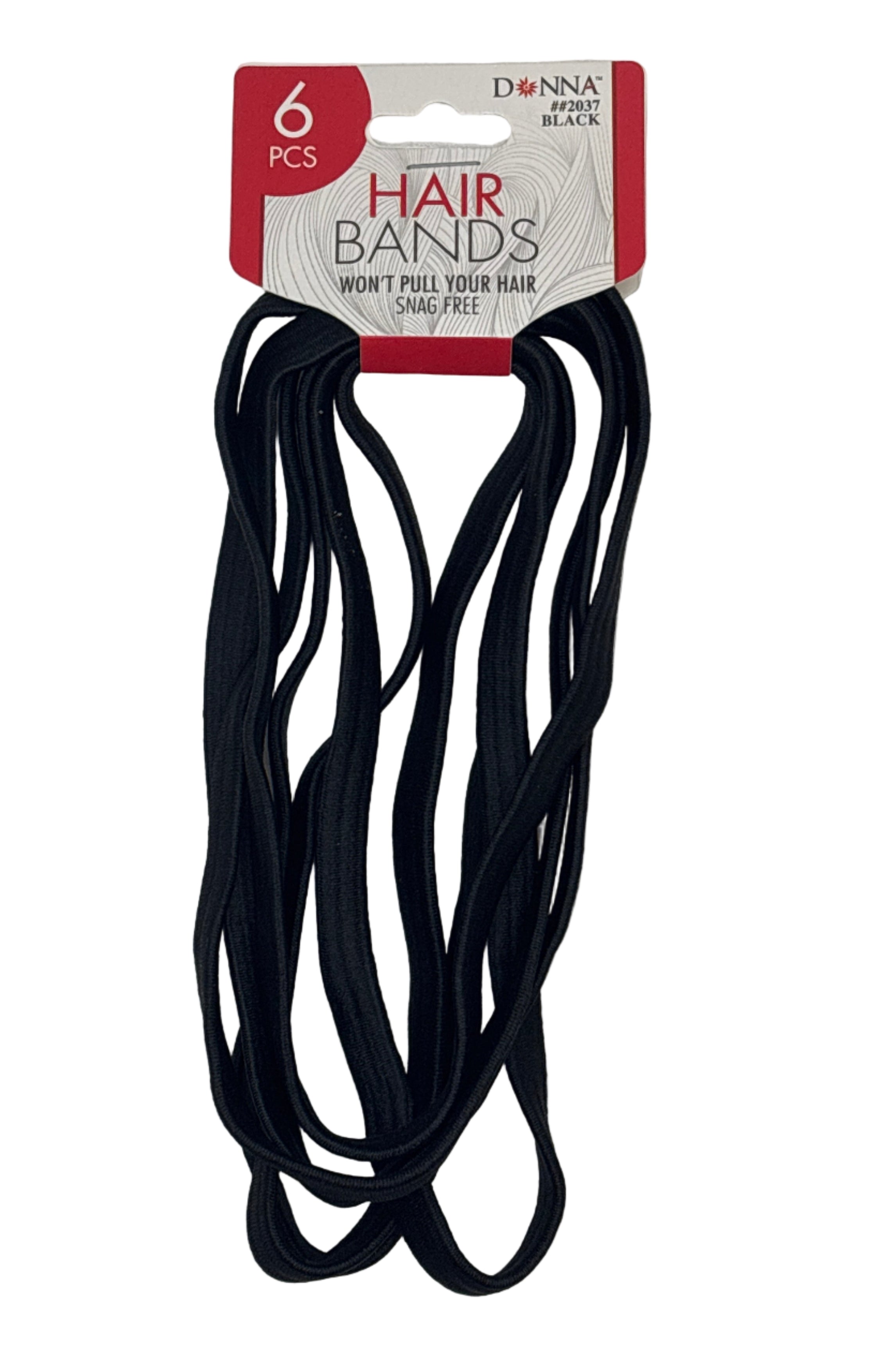 Donna HAIR BAND Black (2037) 6pcs