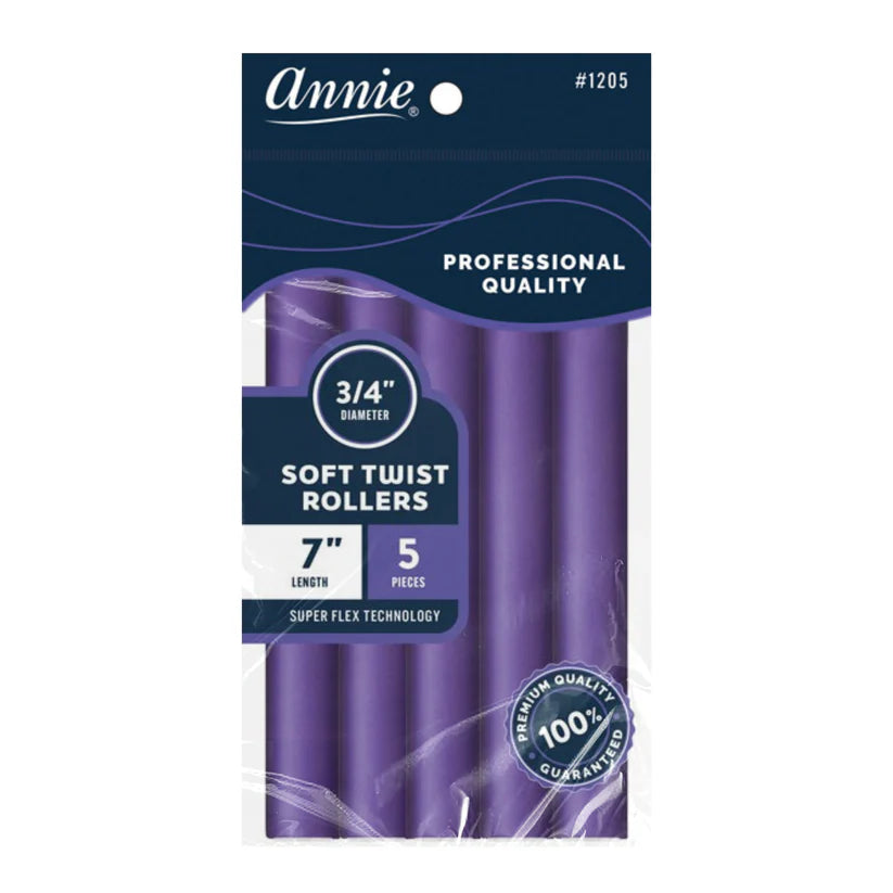 Annie Soft Twist Rollers 1.9cm diameter, Purple