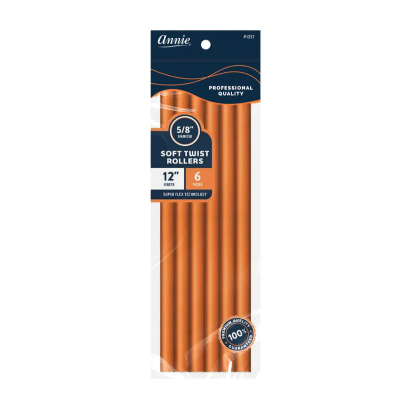 Annie Soft Twist Rollers 1.6cm diameter, Orange