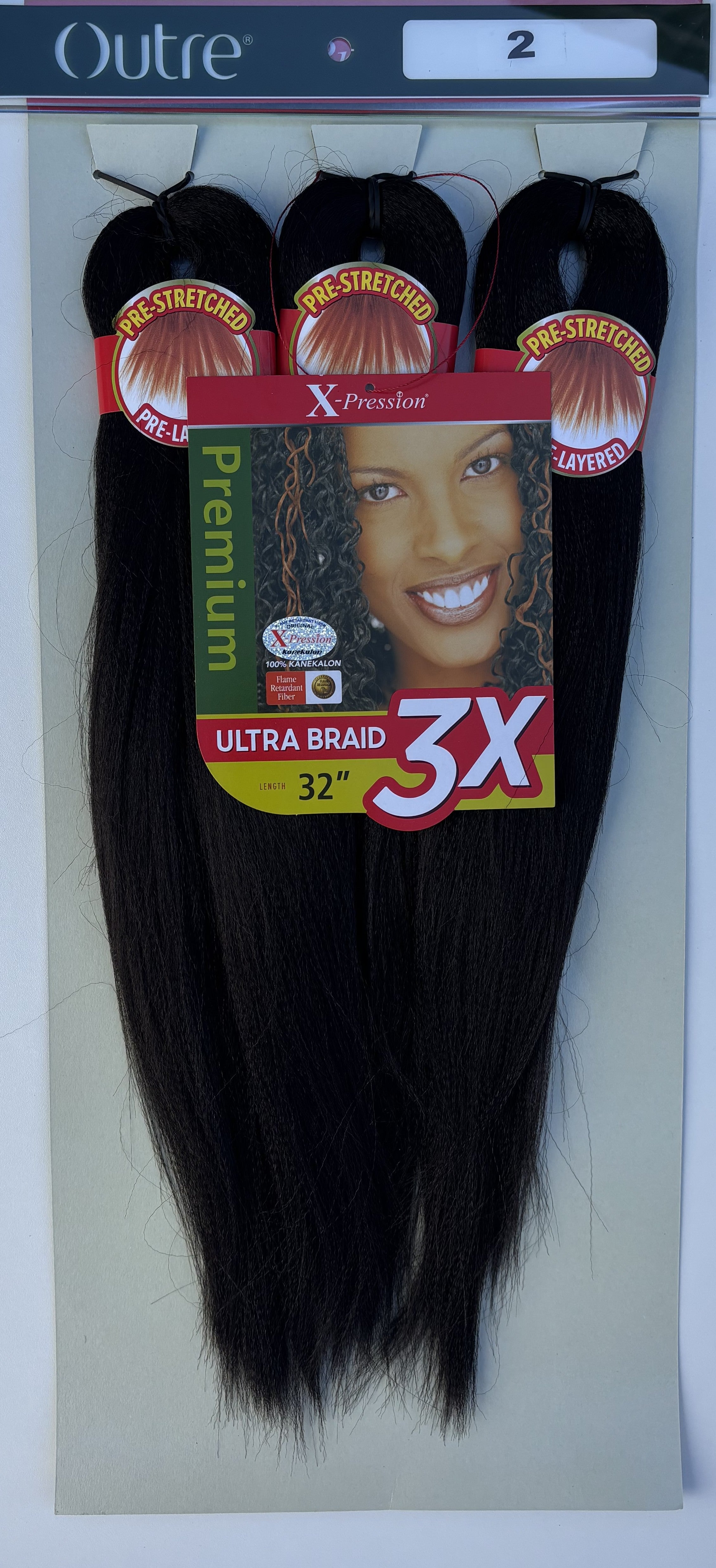 X-Pression Outre Pre-Stretched 3x length 32" 81 cm 1pcs