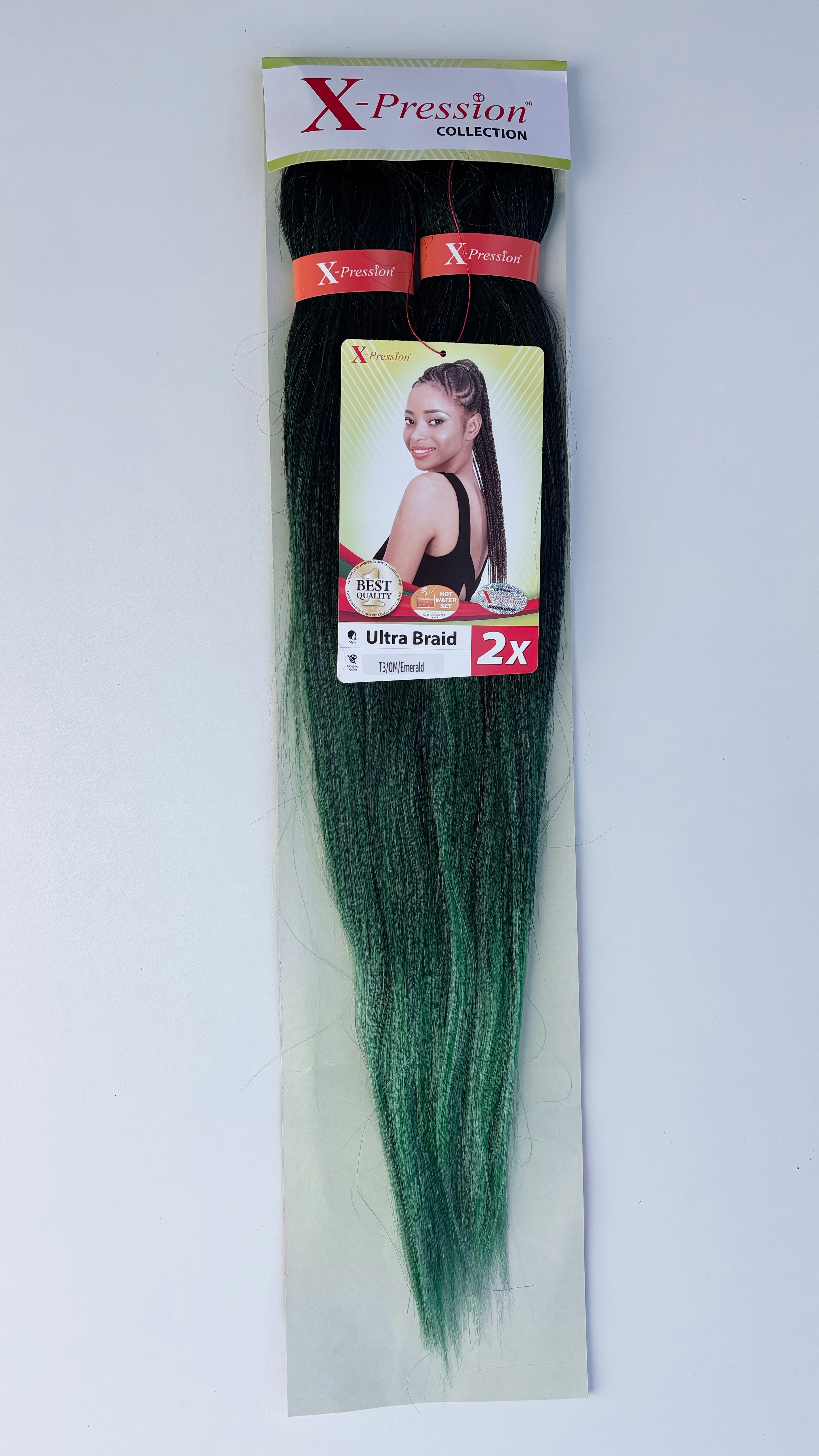 X-Pression Ultra Braid Pre-Stretched 2x length 1pcs