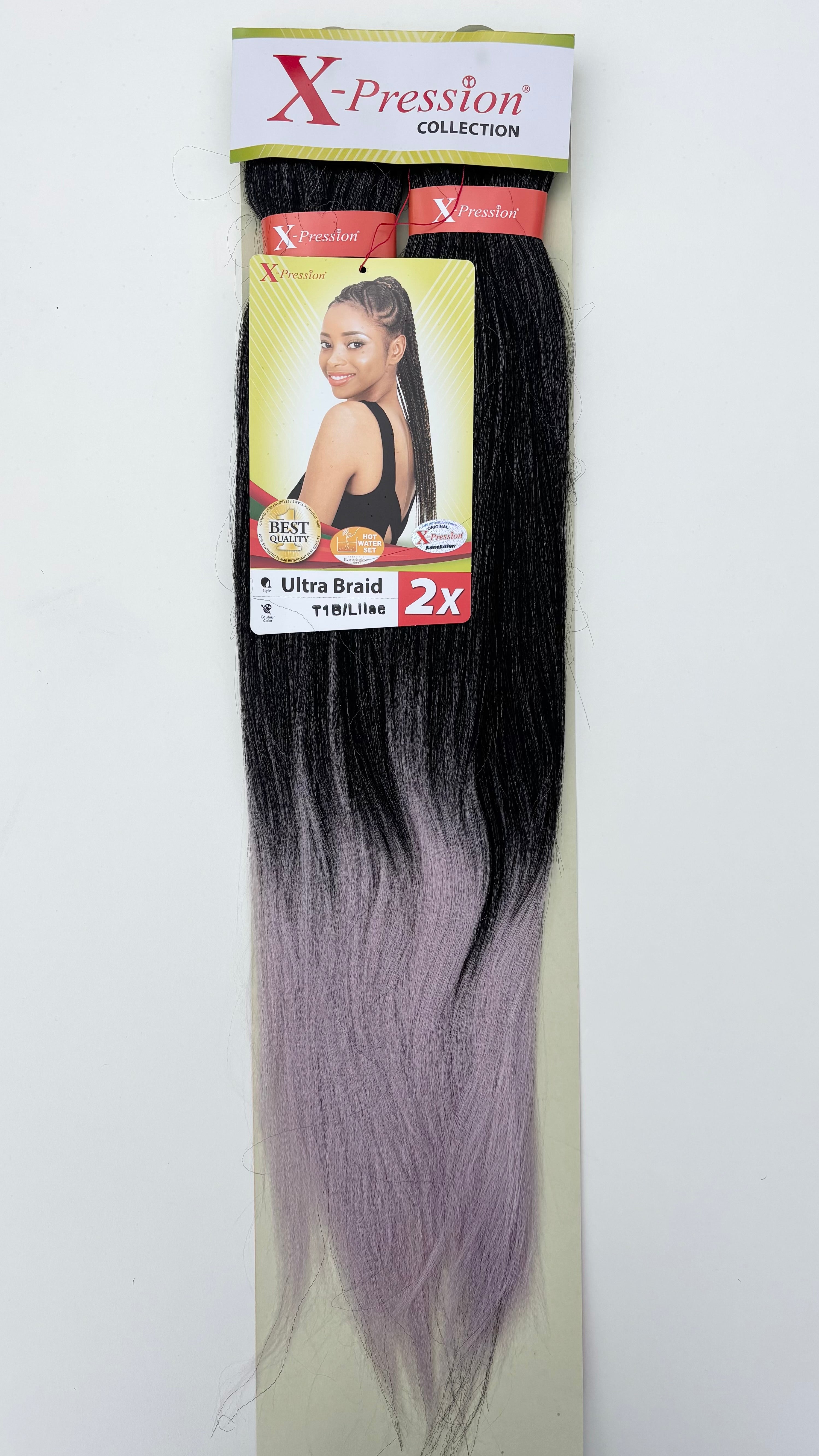 X-Pression Ultra Braid Pre-Stretched 2x length 1pcs