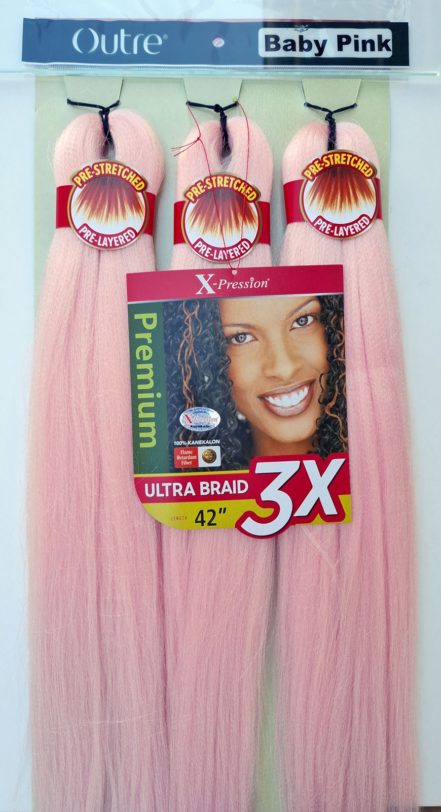 X-Pression Outre Pre-Stretched 3x length 42" 106 cm 1pcs