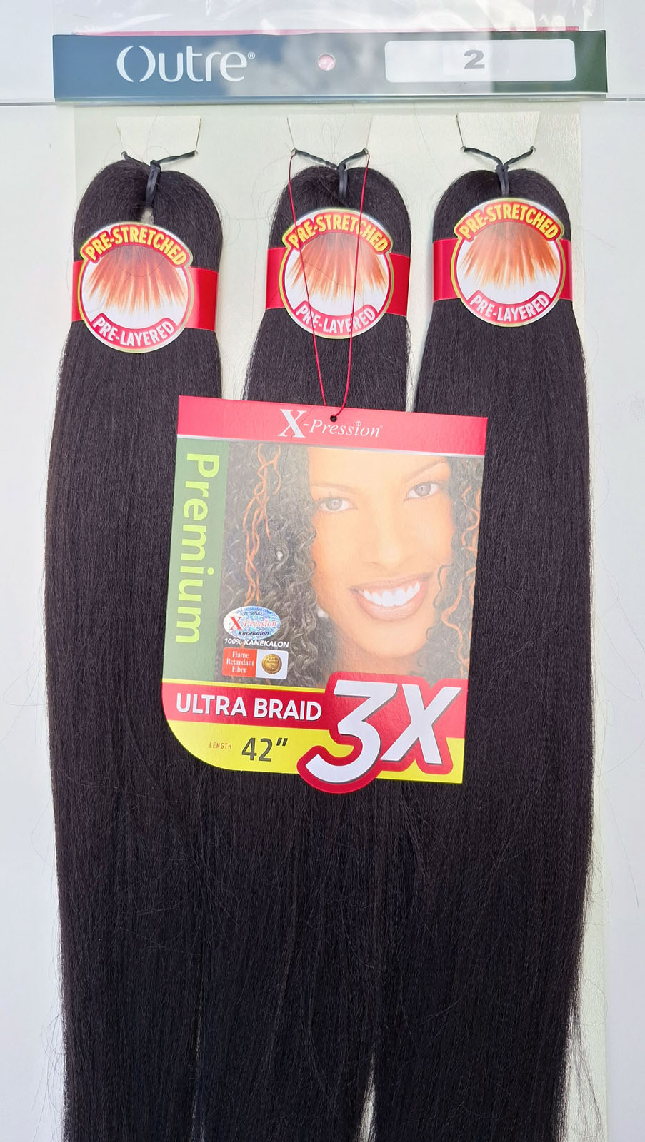 X-Pression Outre Pre-Stretched 3x length 42" 106 cm 1pcs