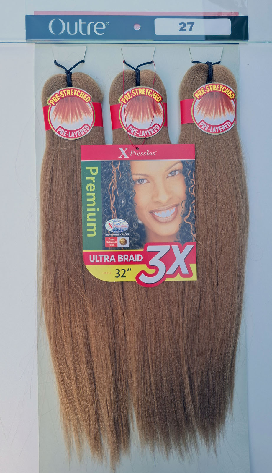 X-Pression Outre Pre-Stretched 3x length 32" 81 cm 1pcs