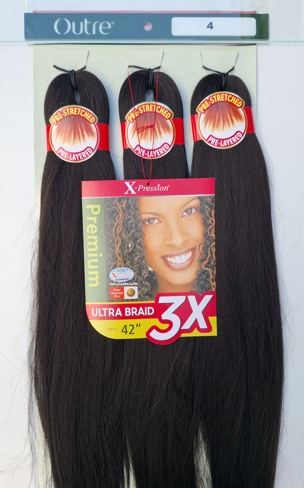 X-Pression Outre Pre-Stretched 3x length 42" 106 cm 1pcs