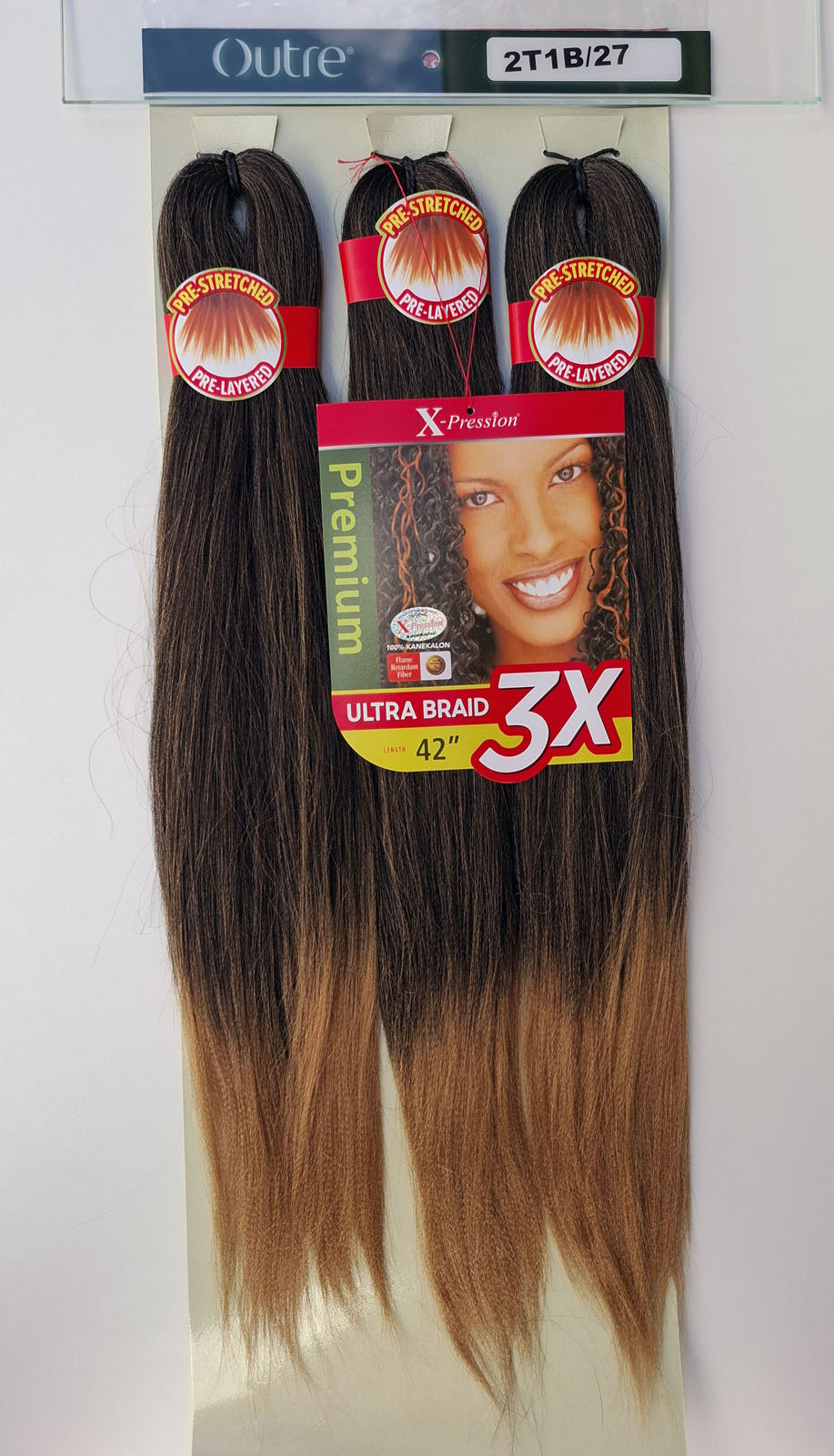 X-Pression Outre Pre-Stretched 3x length 42" 106 cm 1pcs