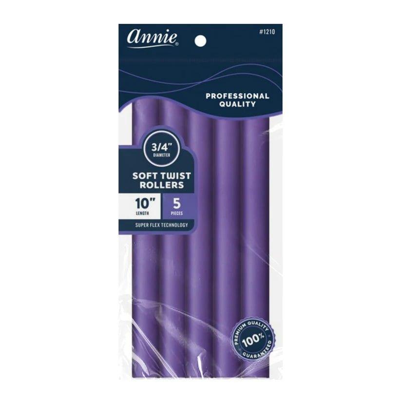 Annie 1210 Soft Twist Rollers 1.9cm diameter, length 30.5cm / 6pcs Purple