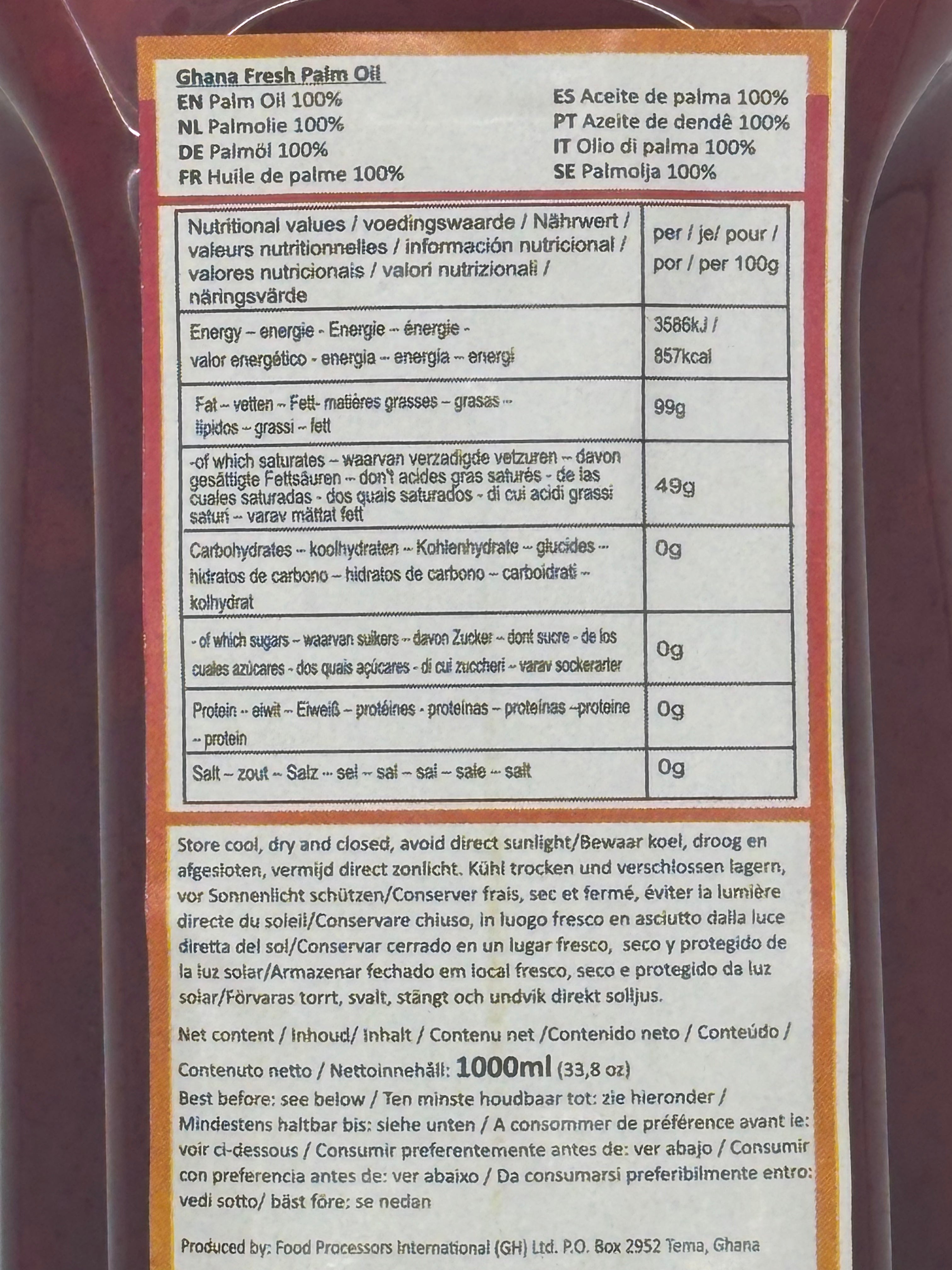 Ghana fresh Palmoil 100%Vegan