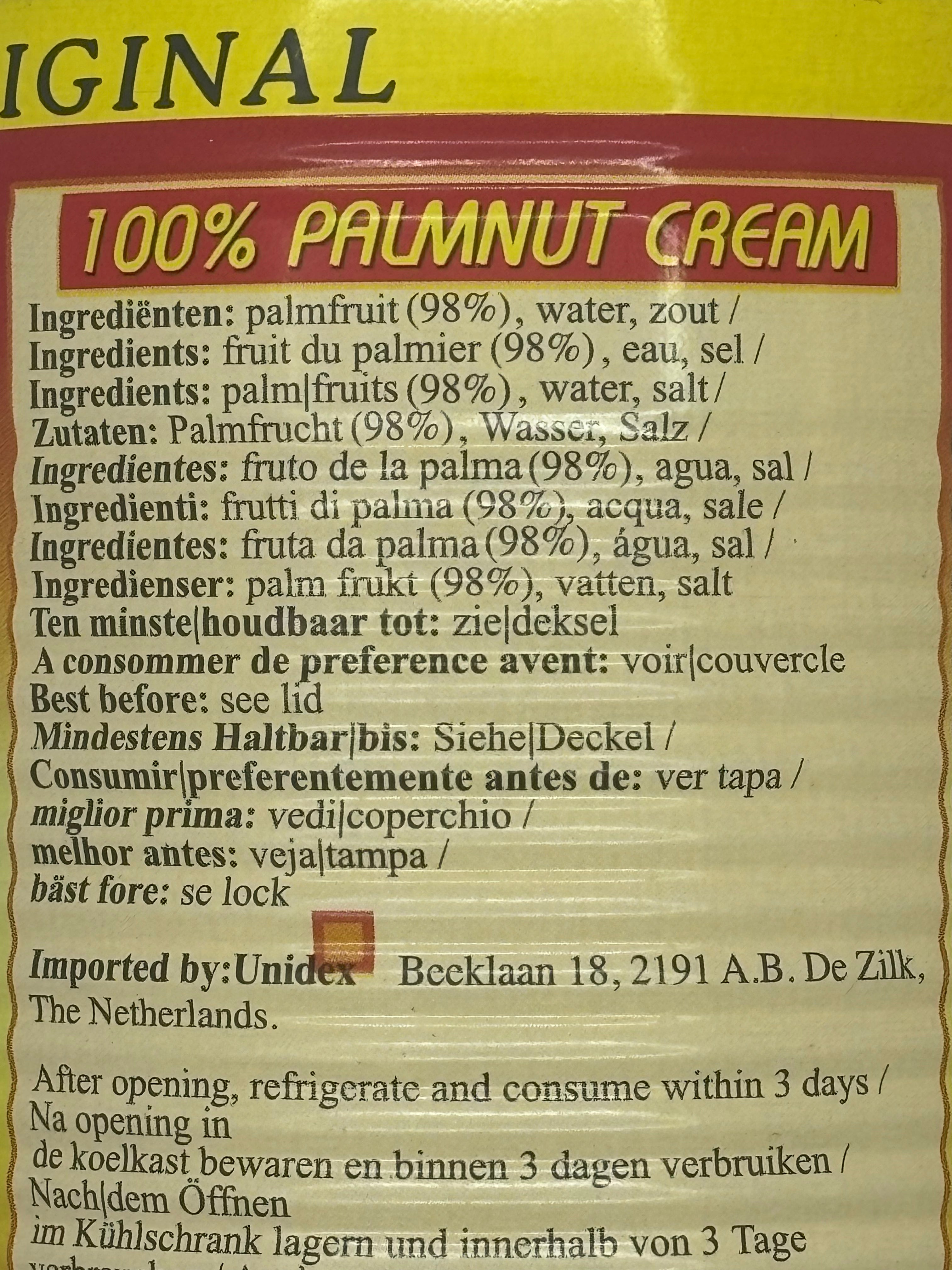 Ghana fresh Palmnut Cream Concentrate