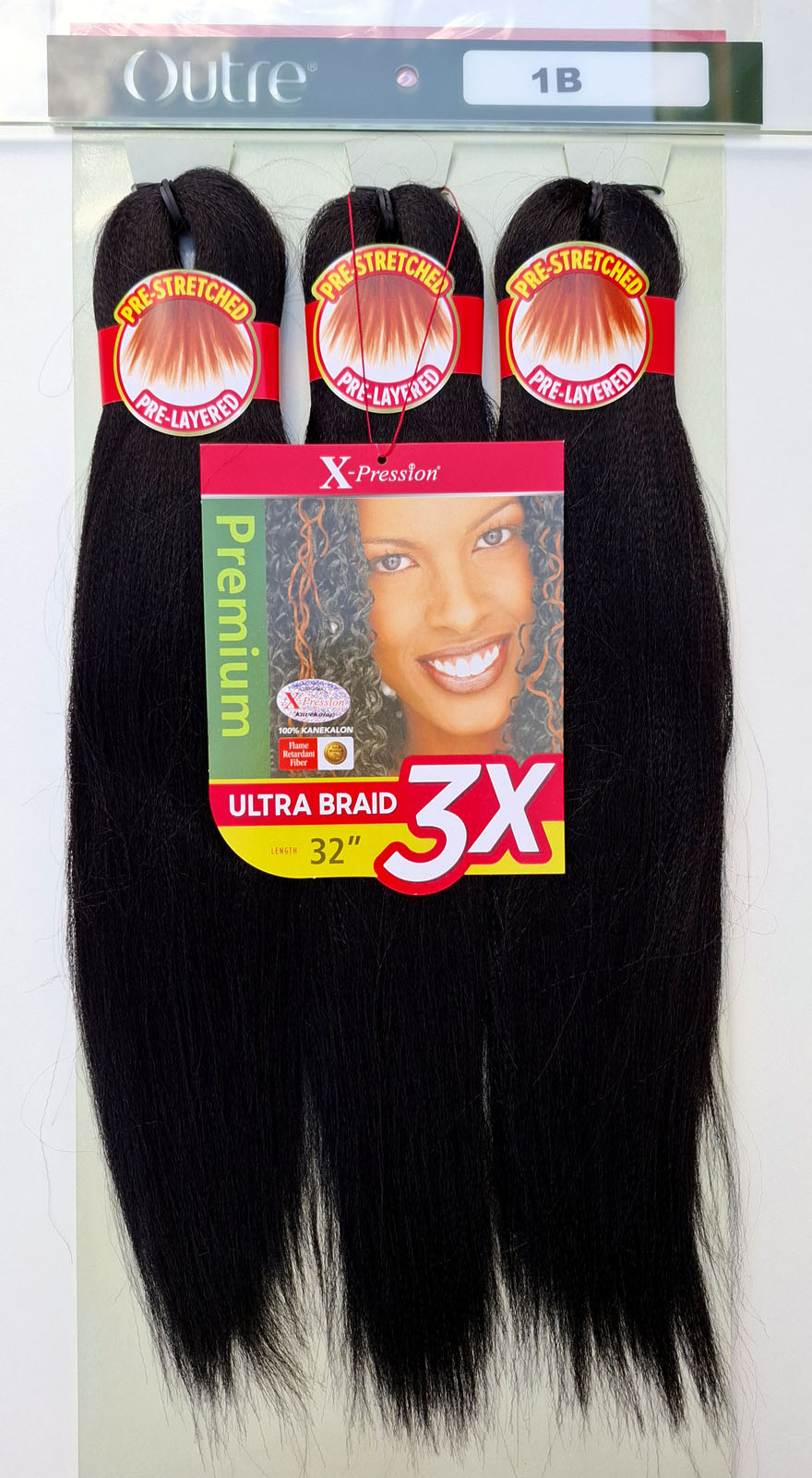 X-Pression Outre Pre-Stretched 3x length 32" 81 cm 1pcs