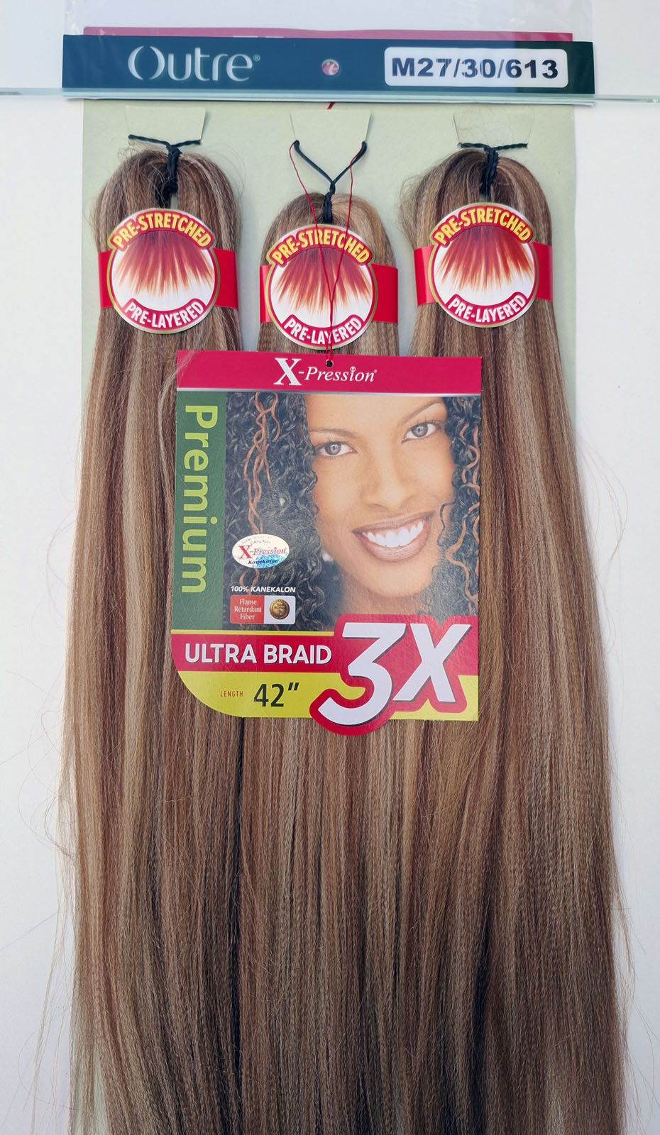 X-Pression Outre Pre-Stretched 3x length 42" 106 cm 1pcs